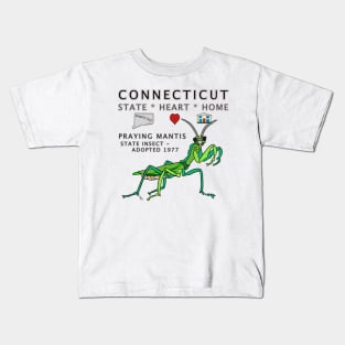 Connecticut - Praying Mantis - State, Heart, Home - State Symbols Kids T-Shirt